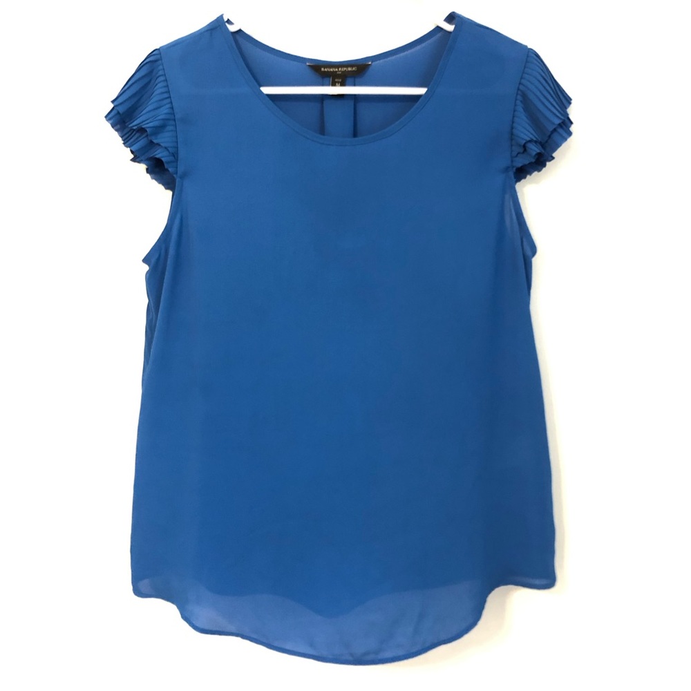 Banana Republic Sheer Blue Blouse Medium
